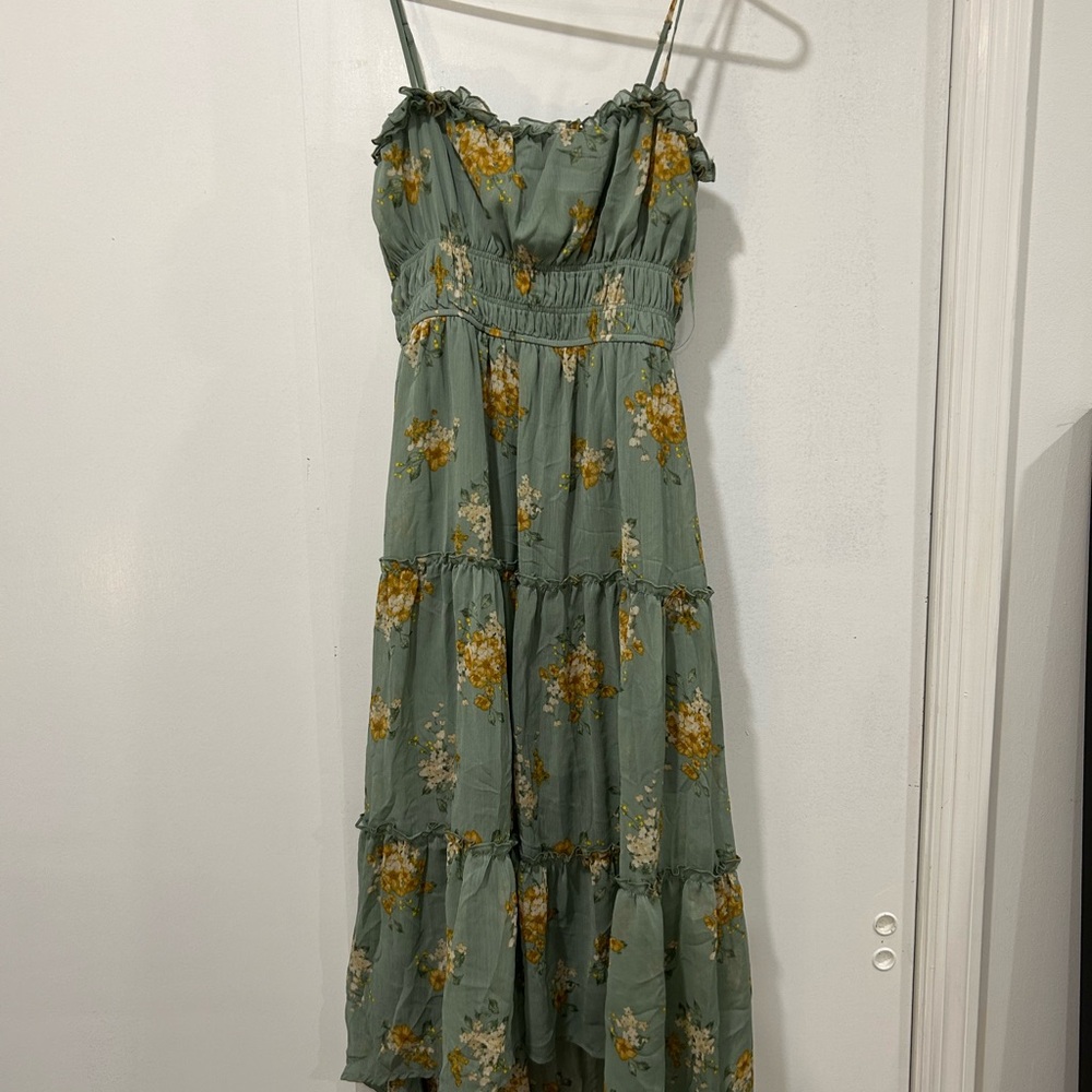 Francesca’s Floral Green Maxi Dress